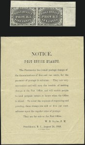 Sale 1025, Lot 26, Postmasters Provisionals: Providence R.I.