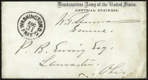 Sale 1026, Lot 1738, United States Postal History: Autographs and Free Franks