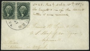 Sale 1026, Lot 1804, 1851-57 Issues on Cover