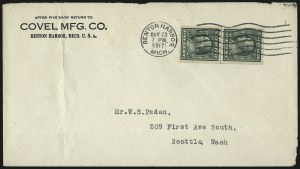 Sale 1026, Lot 1876, Washington-Franklin thru Later Issues on Cover