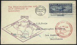 Sale 1026, Lot 1888, Air Post and Pioneer Flights thru Back-of-Book on Cover