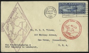 Sale 1026, Lot 1890, Air Post and Pioneer Flights thru Back-of-Book on Cover