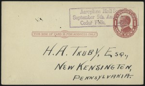 Sale 1026, Lot 1897, Air Post and Pioneer Flights thru Back-of-Book on Cover