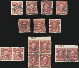 Sale 1028, Lot 312, 2c Shield Issue (Scott 319-320)