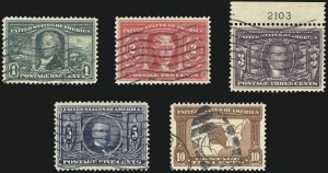 Sale 1028, Lot 319, Louisiana Purchase and Jamestown Issues (Scott 323-330)