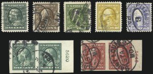 Sale 1028, Lot 347, 1909 Commemorative Issues, 1910-11 Perf 12 Single-Line Watermark Issue (Scott 367-389)