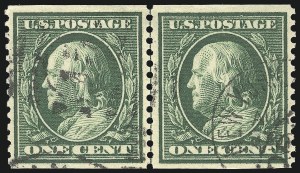 Sale 1028, Lot 356, 1909 Commemorative Issues, 1910-11 Perf 12 Single-Line Watermark Issue (Scott 367-389)
