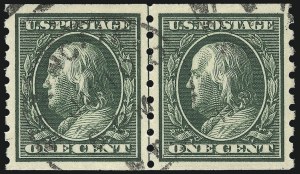 Sale Number 1028, Lot Number 361, 1910-13 Perf 8-1/2 Single-Line Watermark Coil Issue (Scott 390-396)