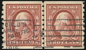 Sale 1028, Lot 362, 1910-13 Perf 8-1/2 Single-Line Watermark Coil Issue (Scott 390-396)