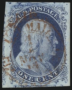 Sale Number 1032, Lot Number 3018, 1c 1851-56 Issue (Scott 5A-9) Sale Number 1032, Lot Number 3018, 1c 1851-56 Issue (Scott 5A-9)