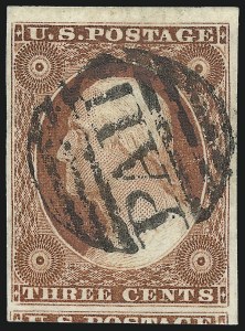 Sale Number 1032, Lot Number 3027, 3c 1851-56 Issue (Scott 10-11A) Sale Number 1032, Lot Number 3027, 3c 1851-56 Issue (Scott 10-11A)