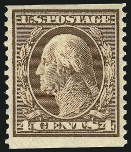 Sale 1033, Lot 4196, Louisiana Purchase and 1908-12 Issues (Scott 327-396), 4c Orange Brown, Coil (354) Sale 1033, Lot 4196, Louisiana Purchase and 1908-12 Issues (Scott 327-396)