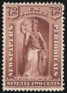 Sale 1033, Lot 4354, Newspapers and Periodicals, 72c Carmine, 1885 Issue (PR87) Sale 1033, Lot 4354, Newspapers and Periodicals