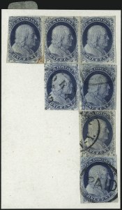 Sale 1034, Lot 22, 1c 1851-56 Issue (Scott 5-9)