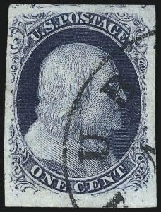Sale 1034, Lot 23, 1c 1851-56 Issue (Scott 5-9)
