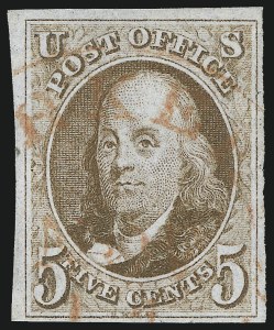 Sale 1037, Lot 1355, 5c 1847 Issue and 1875 Reproduction of 1847 Issue (Scott 1-4)