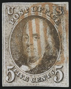 Sale 1037, Lot 1363, 5c 1847 Issue and 1875 Reproduction of 1847 Issue (Scott 1-4), 5c Brown (1) Sale 1037, Lot 1363, 5c 1847 Issue and 1875 Reproduction of 1847 Issue (Scott 1-4)