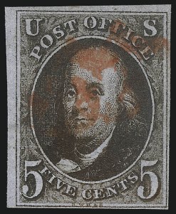 Sale 1037, Lot 1366, 5c 1847 Issue and 1875 Reproduction of 1847 Issue (Scott 1-4)