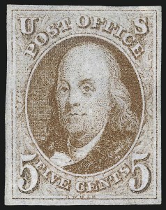 Sale 1037, Lot 1368, 5c 1847 Issue and 1875 Reproduction of 1847 Issue (Scott 1-4)