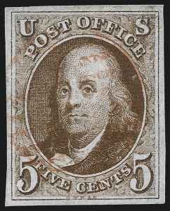 Sale 1037, Lot 1369, 5c 1847 Issue and 1875 Reproduction of 1847 Issue (Scott 1-4)