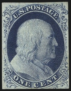 Sale 1037, Lot 1411, 1c 1851-56 Issue (Scott 5-9)