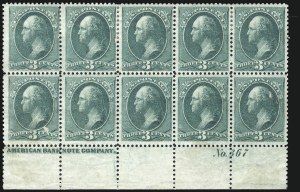 Sale 1037, Lot 1760, 1875-88 Bank Note Issues incl. Special Printings (Scott 174-218)