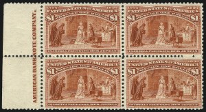 Sale 1037, Lot 1840, 1893 Columbian Issue, 50c thru $5.00 (Scott 240-245)
