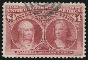 Sale Number 1037, Lot Number 1854, 1893 Columbian Issue, 50c thru $5.00 (Scott 240-245)