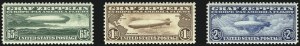Sale 1037, Lot 2198, Air Post, Graf Zeppelin Issues (Scott C13-C15, C18)