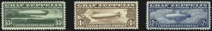 Sale 1037, Lot 2199, Air Post, Graf Zeppelin Issues (Scott C13-C15, C18)