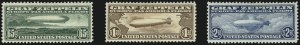 Sale 1037, Lot 2204, Air Post, Graf Zeppelin Issues (Scott C13-C15, C18)
