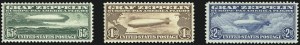 Sale 1037, Lot 2205, Air Post, Graf Zeppelin Issues (Scott C13-C15, C18)