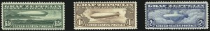 Sale 1037, Lot 2207, Air Post, Graf Zeppelin Issues (Scott C13-C15, C18)