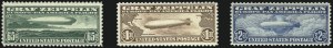 Sale 1037, Lot 2208, Air Post, Graf Zeppelin Issues (Scott C13-C15, C18)