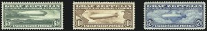Sale 1037, Lot 2210, Air Post, Graf Zeppelin Issues (Scott C13-C15, C18)