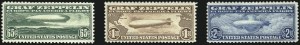 Sale 1037, Lot 2212, Air Post, Graf Zeppelin Issues (Scott C13-C15, C18)