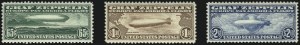 Sale 1037, Lot 2213, Air Post, Graf Zeppelin Issues (Scott C13-C15, C18)
