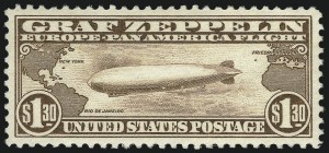 Sale 1037, Lot 2221, Air Post, Graf Zeppelin Issues (Scott C13-C15, C18)