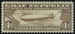 Sale 1037, Lot 2222, Air Post, Graf Zeppelin Issues (Scott C13-C15, C18)