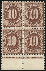 Sale 1037, Lot 2261, Postage Due Featuring Blocks and Plate Blocks (Scott J1-J28)