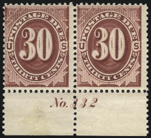 Sale 1037, Lot 2271, Postage Due Featuring Blocks and Plate Blocks (Scott J1-J28)