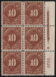 Sale 1037, Lot 2292, Postage Due Featuring Blocks and Plate Blocks (Scott J31-J75)