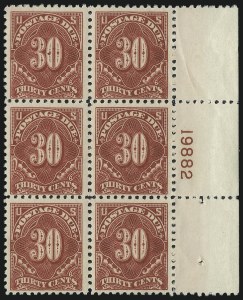 Sale 1037, Lot 2307, Postage Due Featuring Blocks and Plate Blocks (Scott J31-J75)