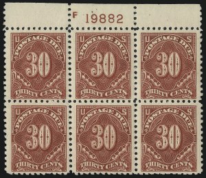 Sale 1037, Lot 2308, Postage Due Featuring Blocks and Plate Blocks (Scott J31-J75)