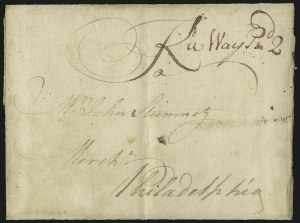 Sale 1037, Lot 2710, Autographs & Free Franks, Colonial, States, Waterway & Ship