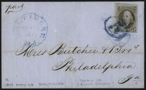Sale 1037, Lot 2734, Postmasters` Provisional thru 1857 Issue
