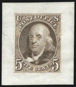 Sale 1040, Lot 1011, Essays and Proofs (Postmasters Provisionals thru 1869 Pictorial Issue)