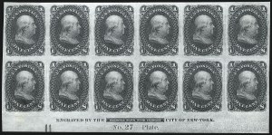 Sale 1040, Lot 1029, Essays and Proofs (Postmasters Provisionals thru 1869 Pictorial Issue)