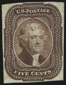 Sale 1040, Lot 1198, 1c-12c 1851-56 Issue (Scott 5A-17)