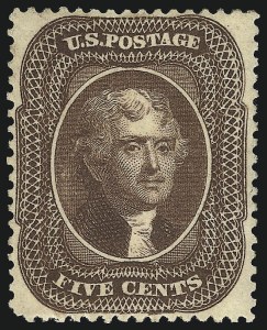 Sale 1040, Lot 1247, 5c-10c 1857-60 Issue (Scott 27-35)